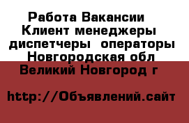 Работа Вакансии - Клиент-менеджеры, диспетчеры, операторы. Новгородская обл.,Великий Новгород г.